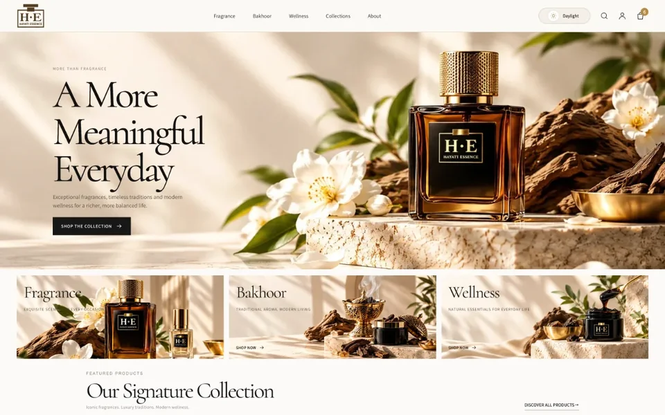 Hayati Essence, Fragrance ecommerce redesign