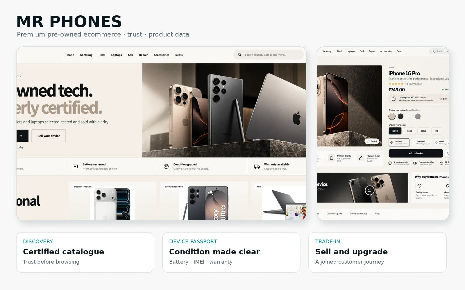 Mr Phones website mockup
