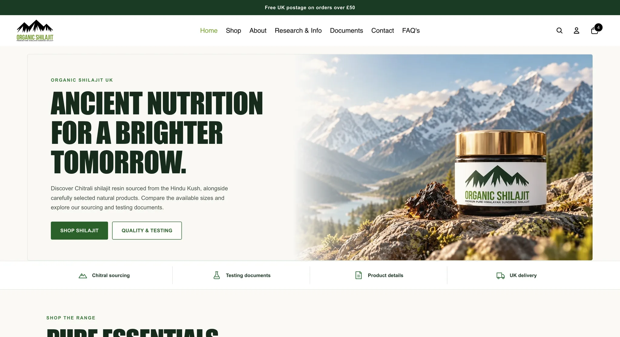 Organic Shilajit UK website project